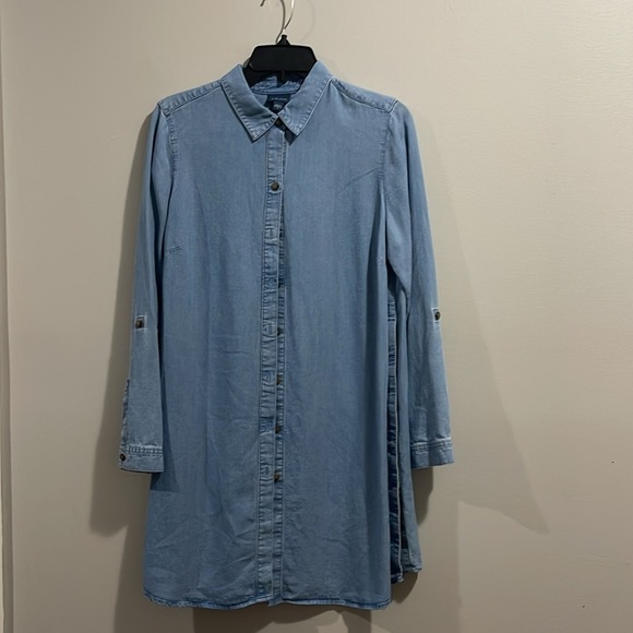 J. Jill Denim Button Down Tunic Long Sleeve Denim Dress - Picture 2 of 10
